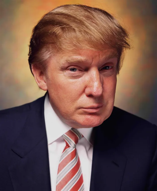An artwork by Andres Serrano which depicts Donald Trump. This is a portrait from 2004 which was included in The Game: All Things trump.